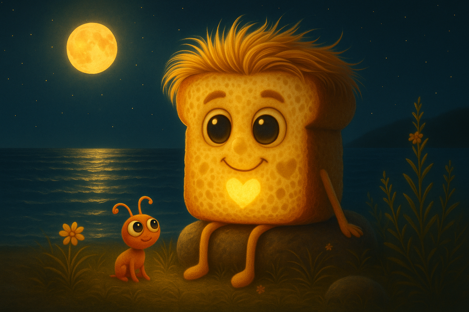 Omrvinka pod mesiacom pri mori